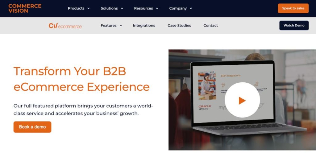 Commerce vision b2b ecommerce platform australia